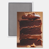 Ontaarde chocoladetaartpunt magneet (Voorkant / Achterkant)
