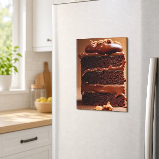 Ontaarde chocoladetaartpunt magneet