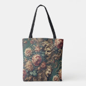 Ontaarde Decadentie – Gotische Victoriaanse Bloems Tote Bag (Achterkant)
