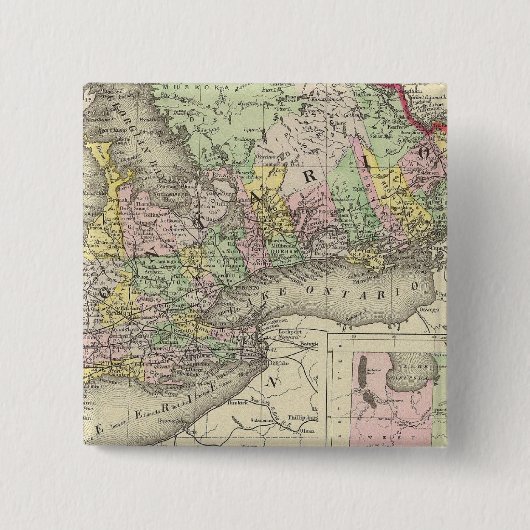 Ontario 2 vierkante button 5,1 cm (Voorkant)