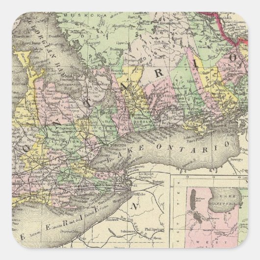 Ontario 2 vierkante sticker (Voorkant)