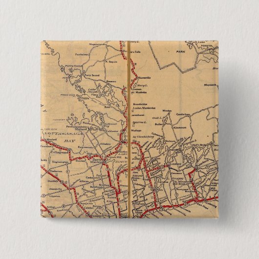 Ontario 3 vierkante button 5,1 cm (Voorkant)