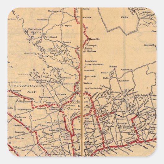 Ontario 3 vierkante sticker (Voorkant)