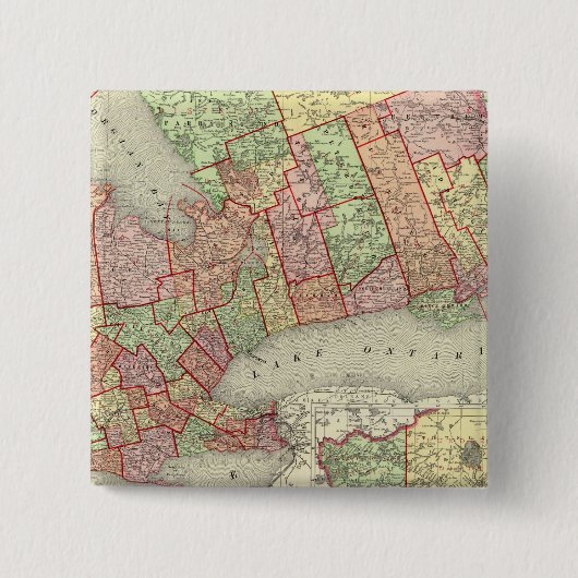 Ontario 4 vierkante button 5,1 cm (Voorkant)