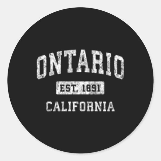 Ontario California CA opgericht sport Ronde Sticker (Voorkant)
