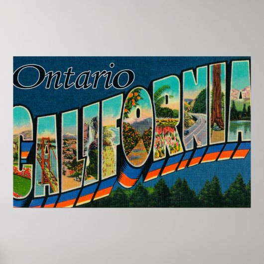 Ontario, Californië - grote lettertjes Poster (Voorkant)