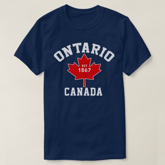 Ontario Canada Est.1867 Patriotic T Shirt (Design voorkant)