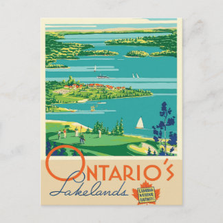 Ontario Canada meren oud briefkaart