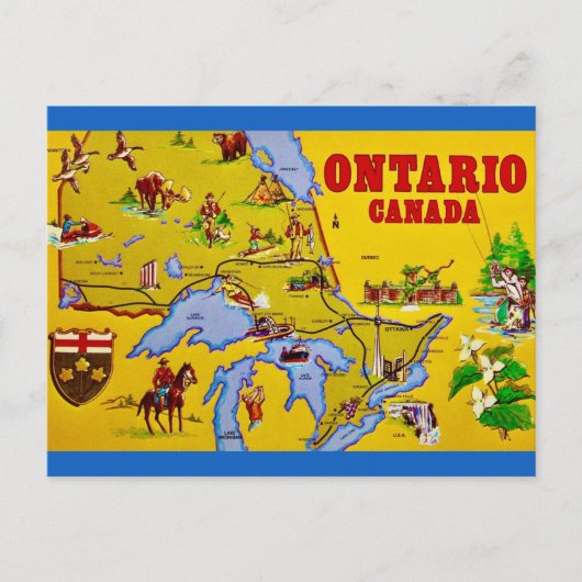 Ontario Canada Retro Ansichtkaart Briefkaart (Voorkant)