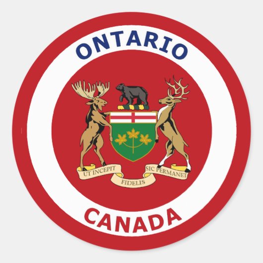 ONTARIO, CANADA RONDE STICKER (Voorkant)