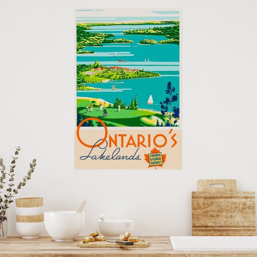 Ontario Canada Vintage Travel Poster (Keuken)
