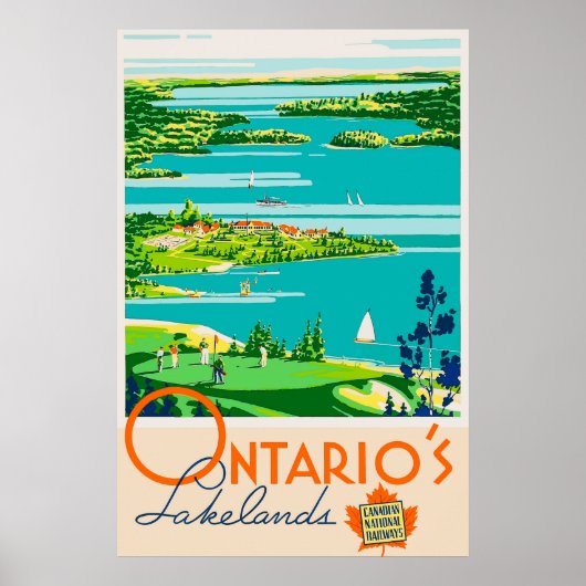 Ontario Canada Vintage Travel Poster (Voorkant)