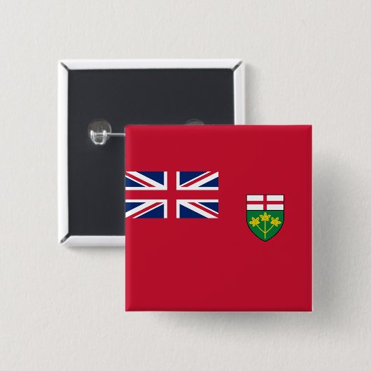 Ontario Flag Vierkante Button 5,1 Cm (Voorkant /achterkant)