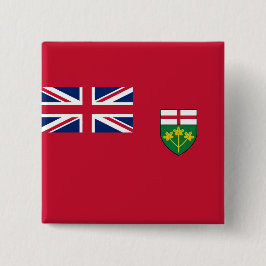 Ontario Flag Vierkante Button 5,1 Cm
