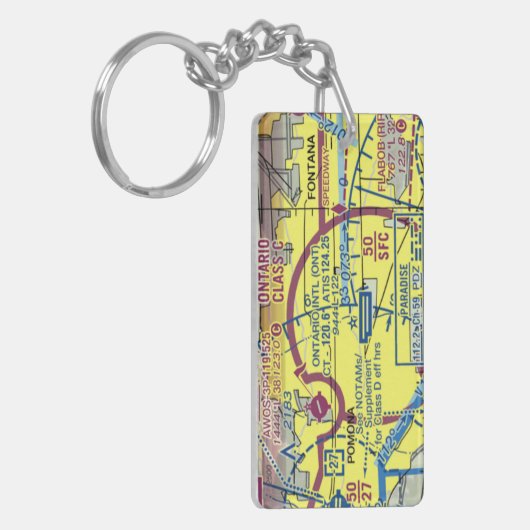 Ontario Intl. Luchthavendiagram/taxisdiagram Sleutelhanger (Voorkant Links)