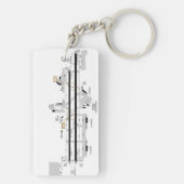 Ontario Intl. Luchthavendiagram/taxisdiagram Sleutelhanger (achterkant)