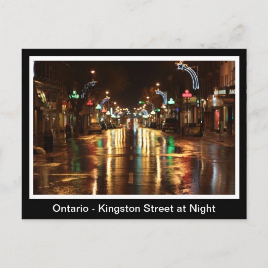 Ontario, Kingstonstraat 's nachts Briefkaart (Voorkant)