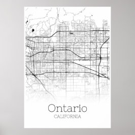 Ontario Map - California - City Map Poster