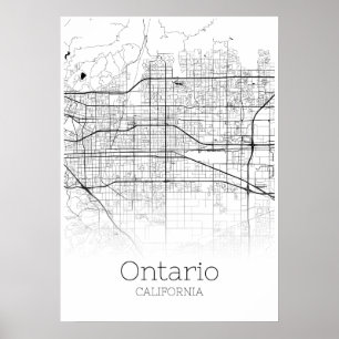 Ontario Map - California - City Map Poster