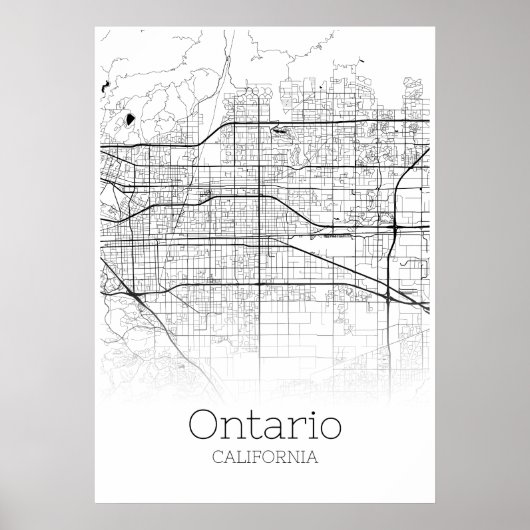Ontario Map - California - City Map Poster (Voorkant)