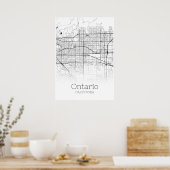 Ontario Map - California - City Map Poster (Keuken)