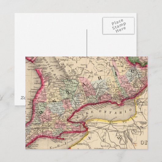 Ontario Map door Mitchell Briefkaart (Voorkant / Achterkant)