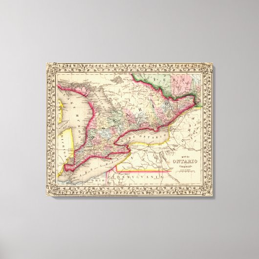 Ontario Map door Mitchell Canvas Afdruk (Voorkant)