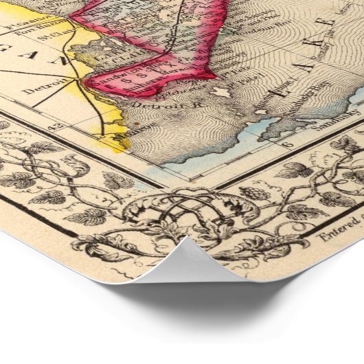 Ontario Map door Mitchell Poster (Hoek)