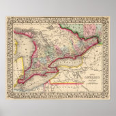 Ontario Map door Mitchell Poster (Voorkant)