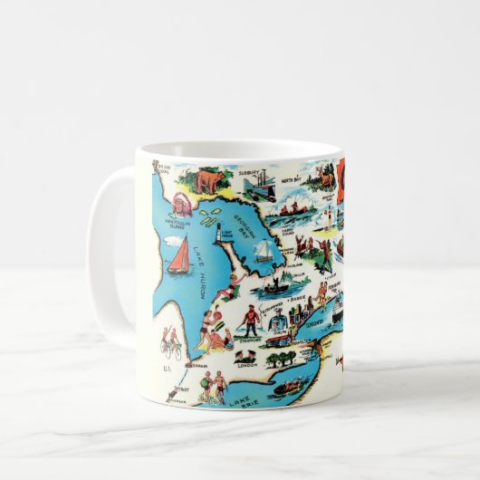 Ontario Map Mug Koffiemok (Voorkant links)