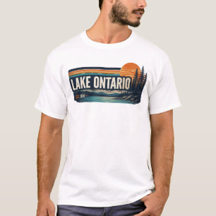 Ontario Meer Est 1656 Retro T-Shirt Design uit het
