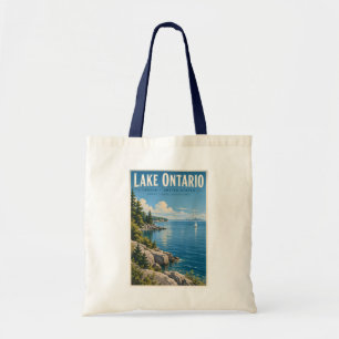 Ontario-meer Illustratie Reis Kunst Vintage Tote Bag