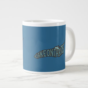 Ontario-meer Turquoise Lettervormige Kaart Grote Koffiekop