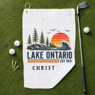 Ontario Meer Vintage Grote Meren Meer Leven Golfhanddoek