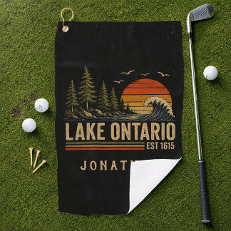 Ontario Meer Vintage Grote Meren Meer Leven Golfhanddoek