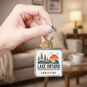 Ontario Meer Vintage Grote Meren Meer Leven Sleutelhanger