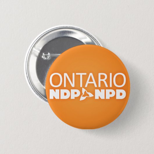 Ontario NDP Pin Ronde Button 5,7 Cm (Voorkant /achterkant)