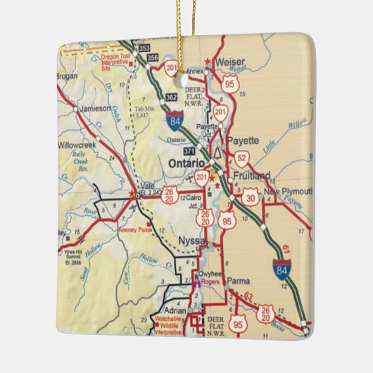 Ontario of kaart keramisch ornament (Links)