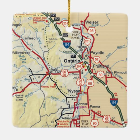 Ontario of  kaart keramisch ornament (Achterkant)