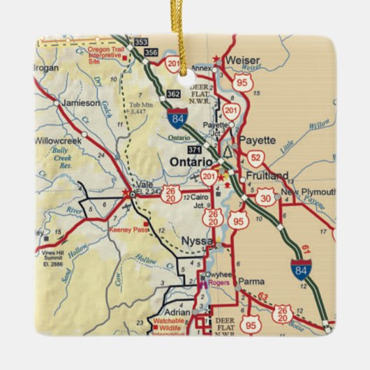 Ontario of  kaart keramisch ornament (Voorkant)