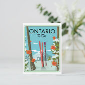 Ontario om te skiën briefkaart (Staand voorkant)