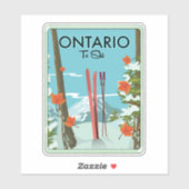 Ontario om te skiën sticker (Vel)