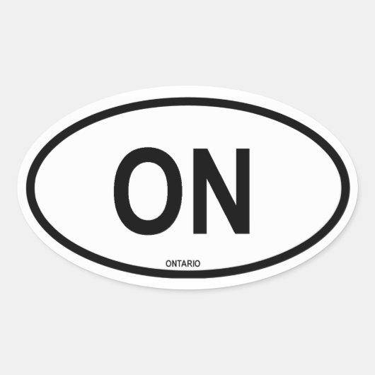 Ontario "ON" Ovale Sticker (Voorkant)