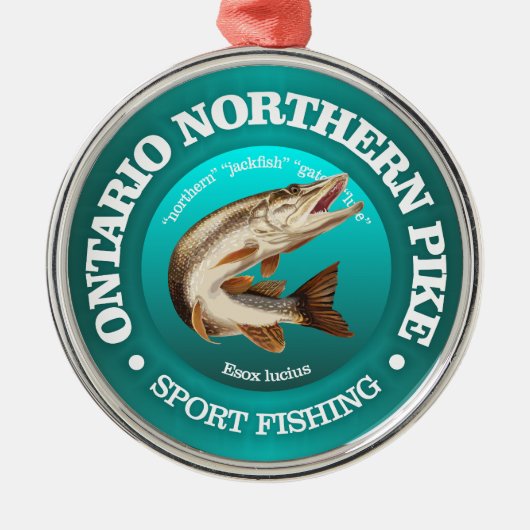Ontario Pike Vist Metalen Ornament (Voorkant)