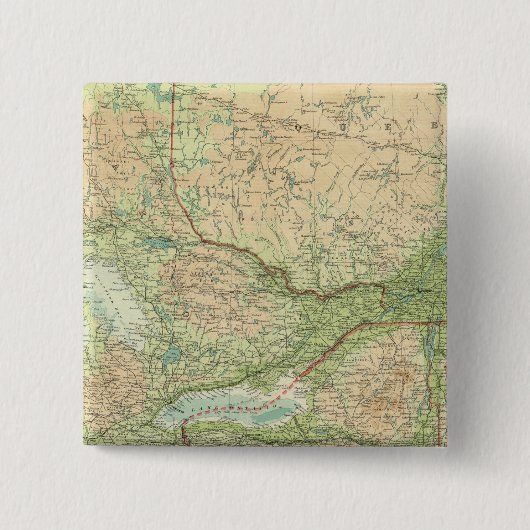 Ontario & Quebec Vierkante Button 5,1 Cm (Voorkant)