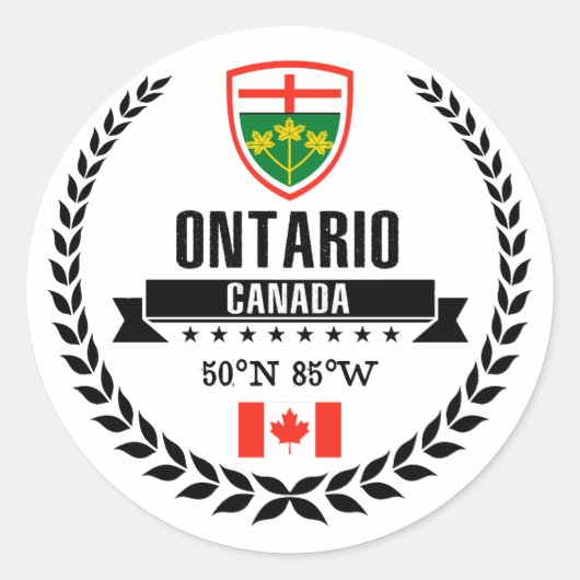 Ontario Ronde Sticker (Voorkant)