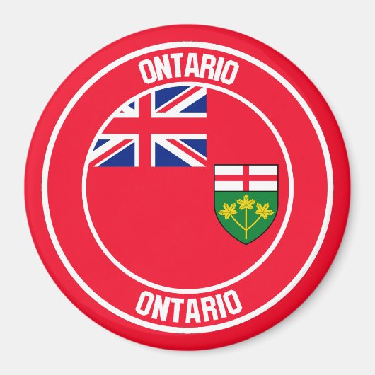 Ontario Round Emblem Magneet (Voorkant)