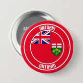Ontario Round Emblem Ronde Button 7,6 Cm (Voorkant /achterkant)