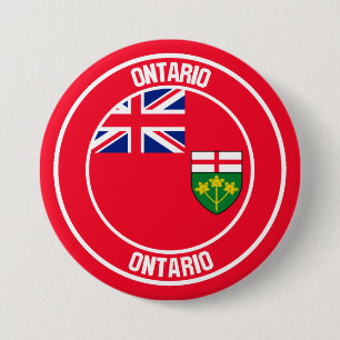 Ontario Round Emblem Ronde Button 7,6 Cm