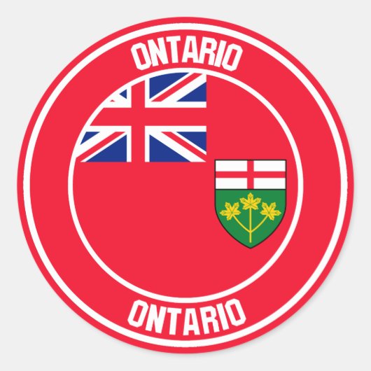 Ontario Round Emblem Ronde Sticker (Voorkant)
